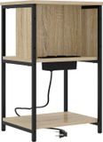 vidaXL Nachtkastje Sonoma Eik 38 x 31 x 61 cm Bewerkt hout