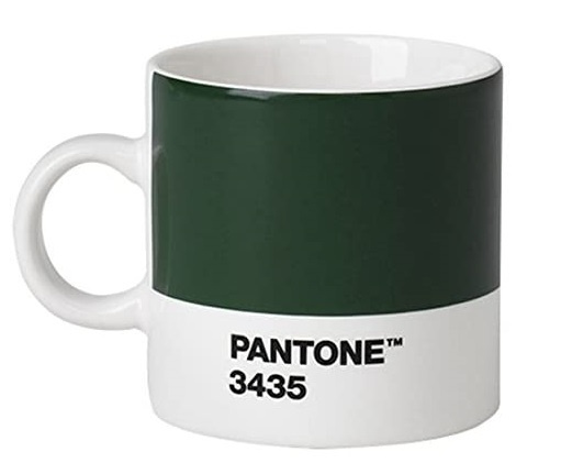 Pantone espressokop 120 ml keramiek donkergroen/wit