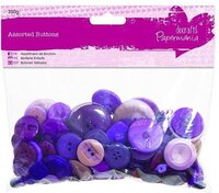 Papermania Assorted Buttons - Purple - 250g
