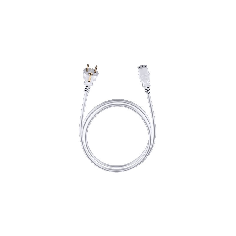 Oehlbach Powercord C13 white 5.0m
