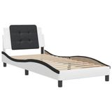VidaXL Bedframe Zadar Kunstleer Wit en Zwart 90x200 cm