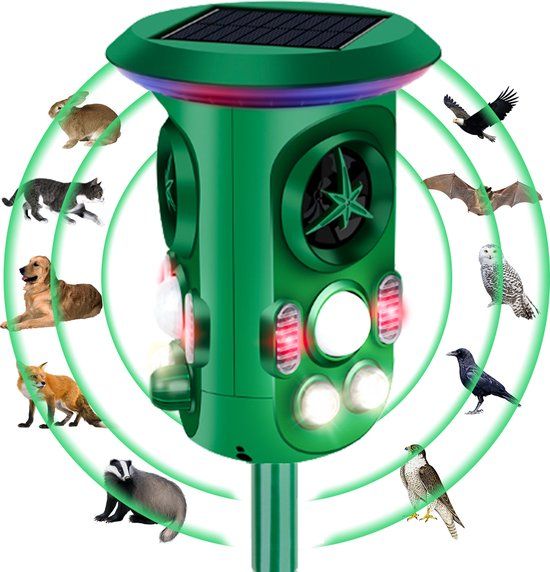 Fleau Garden Ultrasone Kattenverjager 360° op Zonneenergie - Dierenverjager - Outdoor - PRO+