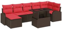 vidaXL Tuinbank - Set - 8 - st - Bruin - Poly - rattan