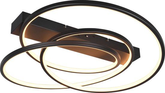 TRIO DARVIN - Plafondlamp - Zwart mat - incl. 1x SMD 34 W
