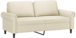 vidaXL Tweezitsbank 140 cm Kunstleer Crèmekleurig