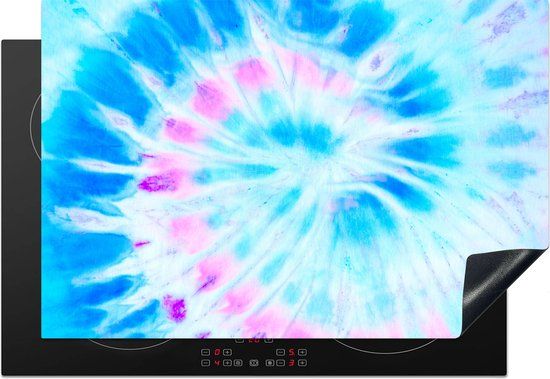 KitchenYeah® Inductie beschermer 77x51 cm - Zomer - Tie dye - Design - Inductiebeschermer