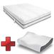 Sleezzz matelas viscoélastique 7 zones Smart 120 x 200 cm, hauteur 18 cm, degré de fermeté H3 avec mousse à mémoire de forme Air + oreiller cervical orthopédique Sleezzz Premium à effet gel 32 x 60 cm