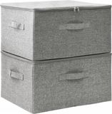 vidaXL Opbergboxen - 2 stuks - 43x34x23 cm - Stof - Grijs