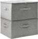 vidaXL Opbergboxen - 2 stuks - 43x34x23 cm - Stof - Grijs