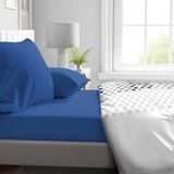 Hoeslaken, HOME LINGE PASSION Verstelbaar onderlaken HP71775 Blauw 180 x 200 + 30 cm