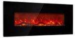 Cheminée murale électrique avec flammes LED, 1600 watts, 128 cm, noir