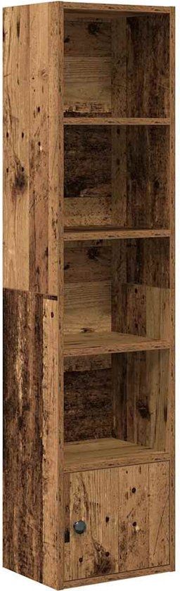 vidaXL Boekenkast - 31x24x127 cm - Bewerkt Hout - Oud Houtkleurig