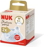 NUK Nature Sense silicone speen voor babyflessen | anti-kolic-ventiel | maat M | 2 stuks