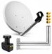 PremiumX Satellitenanlage: 45 cm Satellitenschüssel, Twin LNB, Wandhalterung, 45 cm