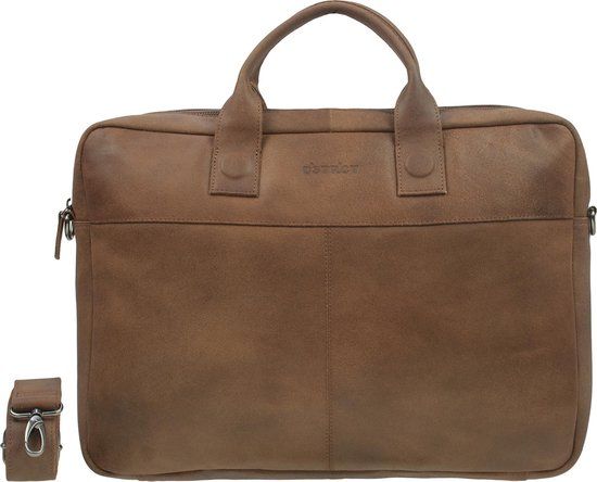 DSTRCT Fletcher Street Aktetas - 17 inch - Cognac - Leer