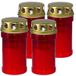 Trend Candles grafkaars - 4x - gedenklicht met deksel - rood - 7 x 14 cm - 2,5 dag - Gedenkkaars - Graflicht/herdenkingslicht