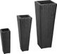 vidaXL Plantenbakken verhoogd 3 stuks poly rattan zwart