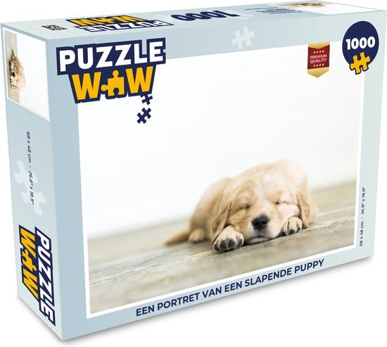 MuchoWow Puzzel Een een slapende puppy - Legpuzzel - Puzzel 1000 stukjes volwassenen