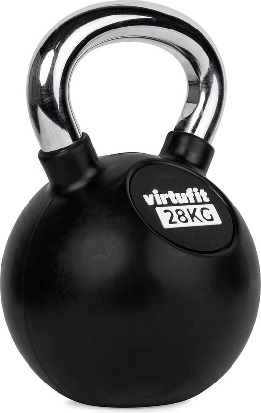 VirtuFit Kettlebell - Rubber/Chroom - 28 kg