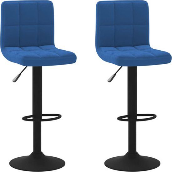 vidaXL Barkrukken 2 stuks fluweel blauw