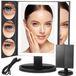Verk 27180 Miroir de maquillage avec éclairage LED, Grossissant 3x, 5x, 10x, Noir