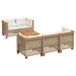 vidaXL Loungeset met kussens, polyrotan, beige