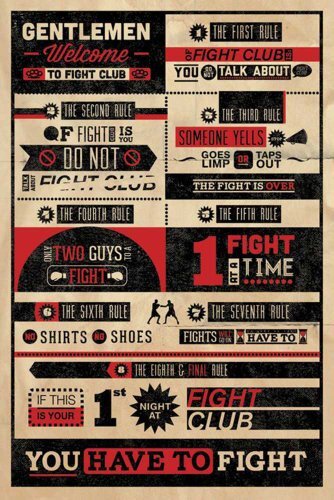 Empire Poster 'Fight Club Rules' met accessoires