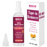 MIILYE Kant Lijm Remover/Tape in Extension Remover Spray 4 oz/120 ml, Pruik Remover voor Front Lace Pruik Verwijdert Snel Dubbelzijdige Plakband Haarverlengingen | Zacht voor de huid | Geen vet |