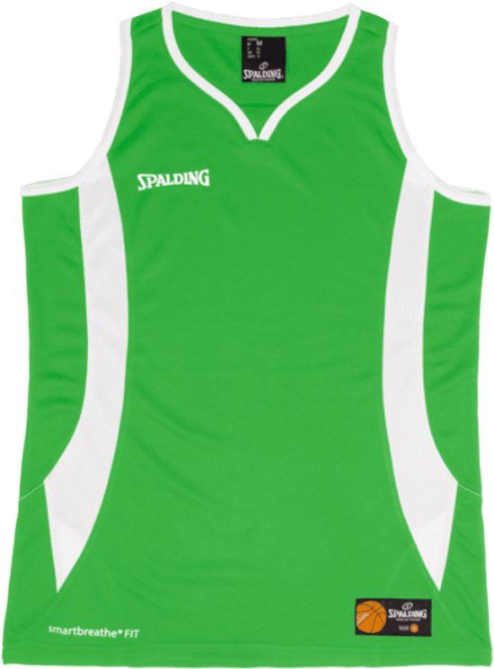 Spalding Jam Basketbalshirt Dames - Groen / Wit - XL