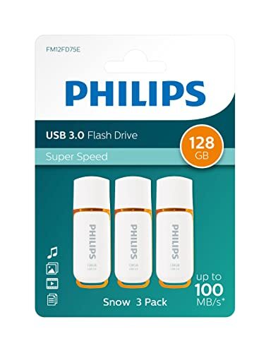 Philips Stick 128 GB USB 3.0 snow edition FM12FD75E/00 flashstick 128 GB verpakking van 3 stuks
