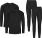 DANISH ENDURANCE Thermoset voor Dames & Heren - Gerecycelde Materialen - Thermokleding - 2 Paar - Zwart - Maat L