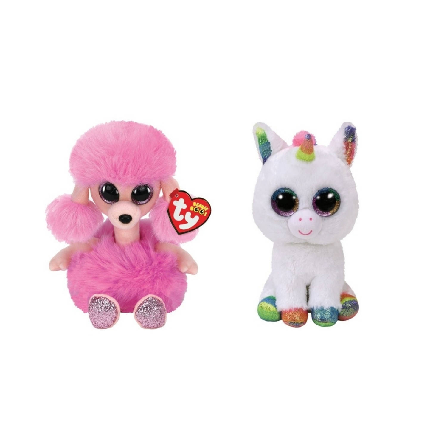 TY - Knuffel - Beanie Boo's - Camilla Poodle & Pixy Unicorn