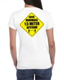 Bellatio Decorations Shoppartners Bv Houd 1,5 meter afstand shirt voor werknemers/ medewerkers wit voor dames - Persoonlijke bescherming S