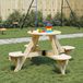 Prolenta Maison Exclusive Picknicktafel voor 4 kinderen, met parasolgatting, rond, massief grenenhout