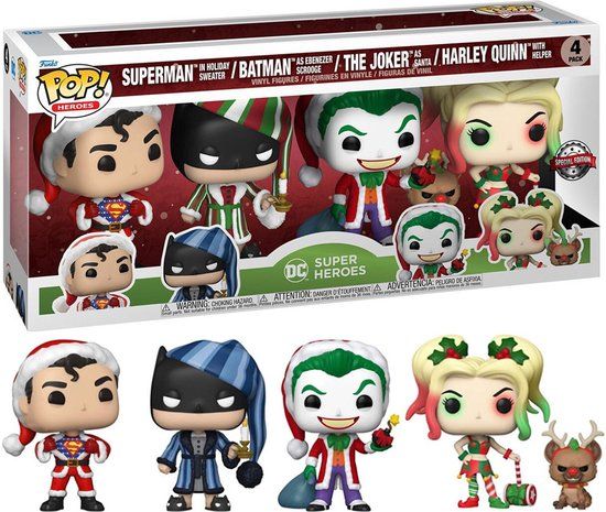 Funko Pop Heroes: DC Holiday 4-Pack Action Figures - Multi