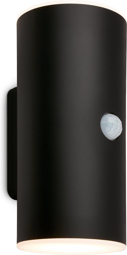 Briloner Lima - Buitenverlichting met bewegingssensor - tuinlamp - oplaadbare batterij - buitenlamp met USB - spatwater bescherming - 15,5 x 7 x 8,5 cm - Zwart