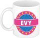 Bellatio Decorations - Evy voornaam - koffiemok - beker - wit/roze - 300 ml