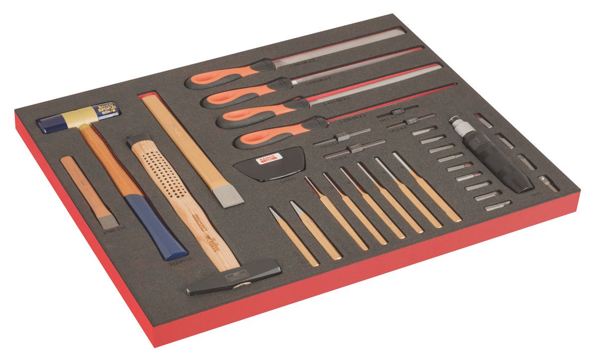 Bahco Foaminlay Fit&Go 3/3 met slaggereedschap en vijlen - met lasermarkering - 40-delig - FF1A204LM