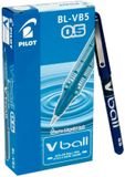Pilot V-Ball Rollerball Pen, Liquid Ink, 0.3mm Fine Tip, Blue, Pack of 12