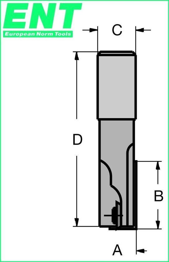ENT HM groeffrees met keermes Z=1+1 (schacht 12x35mm)