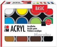 Marabu acrylverf basisset, 24 x 18 ml