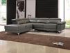 Vente-unique Canapé d'angle relax électrique en cuir PASCALINE - Anthracite - Angle gauche