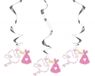 Folat geboorte meisje versieringen - 9x stuks - 60 cm - hangdecoraties - feestartikelen