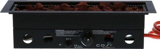 Cosi Fires Cosiburner Straight Black - Cosi inbouwbrander - 60x22x16,5 cm - Zwart