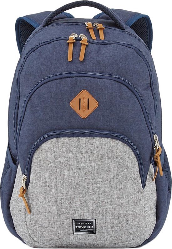 travelite Basics Backpack Melange navy/grey Blauw