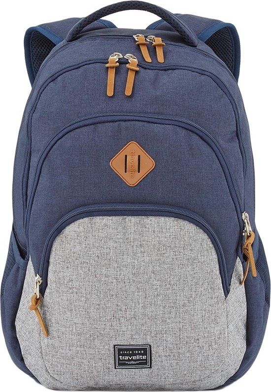 travelite Basic Melange Backpack 22L - Marine / Grey