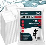 KOTARBAU® 48-delig Set Afdekfolie Set, Polyethyleen, 4 x 5 m, Transparant