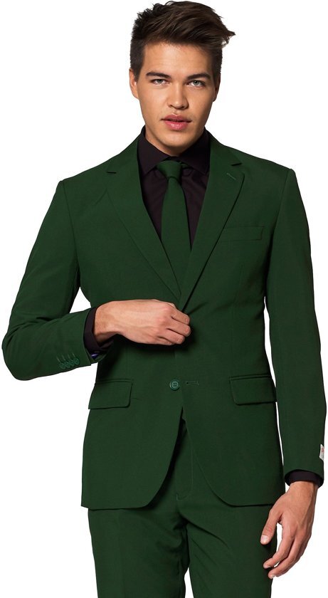 OppoSuits Glorious Green - Heren Kostuum - Maat 52 Inclusief Colbert, Pantalon & Stropdas