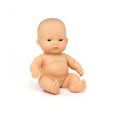Miniland Babypop van zeer licht leer, 21 cm