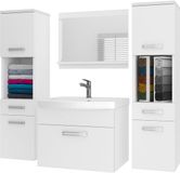 B BELINI GROUP BELINI Badkamermeubel Set PRI M6 - Badmeubelset 120 cm Wit Mat met Wastafel en Spiegel - Wandmontage